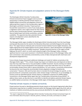 Appendix M: Climate Impacts and Adaptation Actions for the Okanagan-Kettle Region