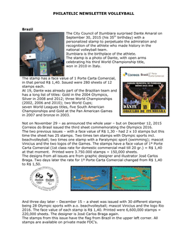 Philatelic Newsletter Volleyball