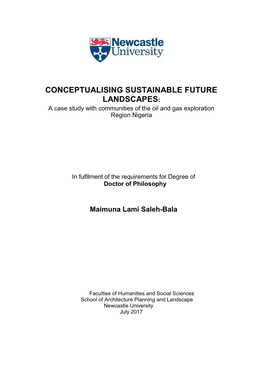 CONCEPTUALISING SUSTAINABLE FUTURE LANDSCAPES: a Case Study with Communities of the Oil and Gas Exploration Region Nigeria