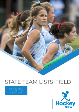 STATE TEAM LISTS-FIELD 2017 Table of Contents