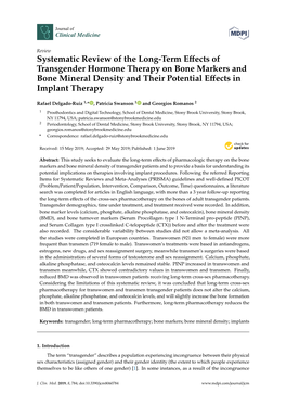 Systematic Review of the Long-Term Effects of Transgender Hormone