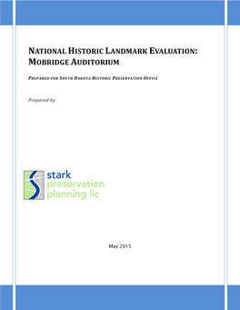 National Historic Landmark Evaluation: Mobridge Auditorium