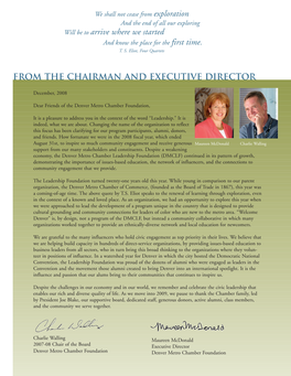 From the Chairman and Executive Director