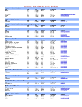 Psalm 95 Participating Radio Stations