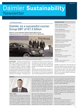 Daimler Sustainability Newsletter, November 2009