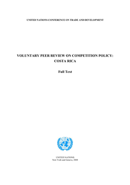 Voluntary Peer Review on Competition Policy: Costa Rica