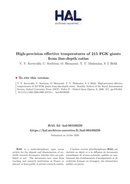 High-Precision Effective Temperatures of 215 FGK Giants from Line-Depth Ratios V