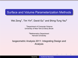 Surface and Volume Parameterization Methods