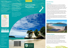 Coromandel Recreation Brochure