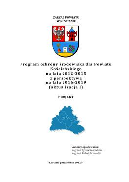 Program Ochrony Środowiska Dla Powiatu Kościańskiego Na Lata 2012-2015 Z Perspektywą Na Lata 2016-2019 (Aktualizacja I)