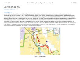 41-46 Section 368 Energy Corridor Regional Reviews - Region 1 March 2019 Corridor 41-46 Davis Dam Southeast