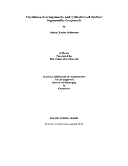 Alkylations, Rearangements, and Cyclizations of Oxidized Organosulfur Compounds