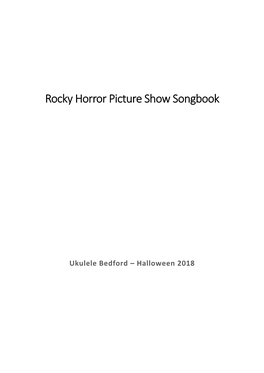 Rocky Horror Picture Show Songbook 2018