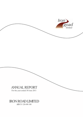 Annual Report Iron Road Limited