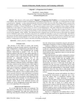 “Aligando”: a Pangasinan Oral Tradition