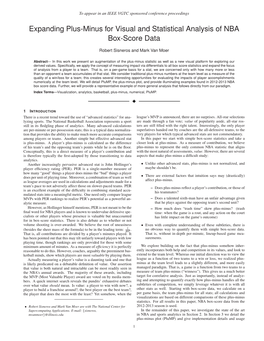 Expanding Plus-Minus for Visual and Statistical Analysis of NBA Box-Score Data