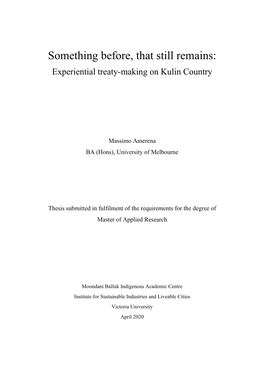 Something Before, That Still Remains: Experiential Treaty-Making on Kulin Country
