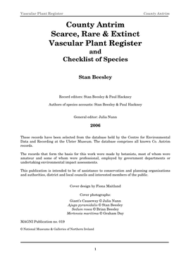 Antrim Rare Plant Register