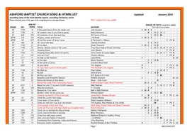 Ashford Baptist Church Song & Hymn List