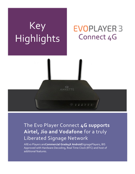 Key Highlights Connect 4G