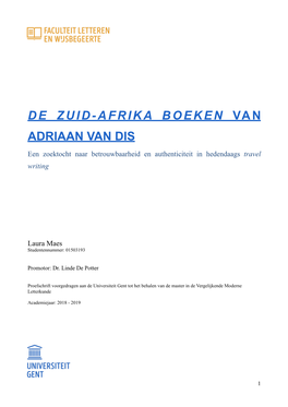 De Zuid-Afrika Boeken Van Adriaan Van Dis