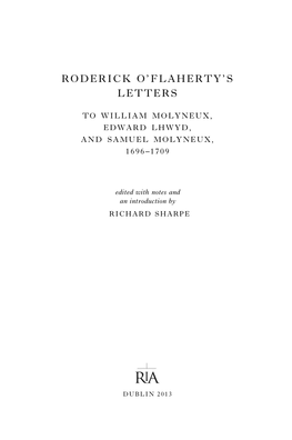 Roderick O'flaherty's Letters
