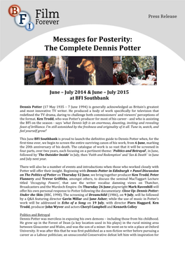 The Complete Dennis Potter