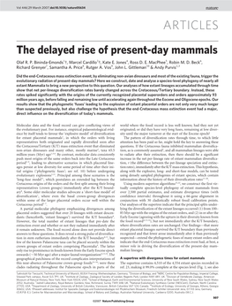 The Delayed Rise of Present-Day Mammals