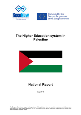 The Higher Education System in Palestine National Report