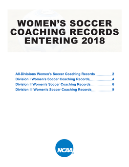 Women's Soccer Coaching Records Entering 2018