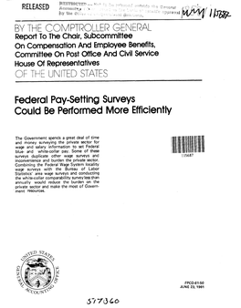 FPCD-81-50 Federal Pay-Setting Surveys Could Be Performed More