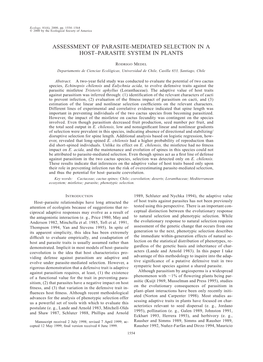 Assessment of Parasite-Mediated Selection in a Host–Parasite System