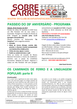 OS CAMINHOS DE FERRO E a LINGUAGEM POPULAR: Parte II