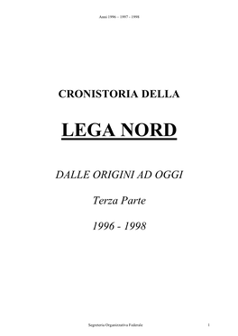 Cronistoria Della