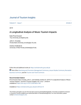 A Longitudinal Analysis of Music Tourism Impacts