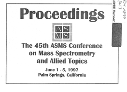 ASMS Conference on Mass Spectrometry and Allied