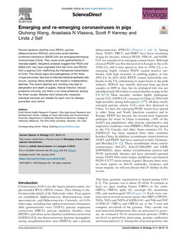 Emerging and Re-Emerging Coronaviruses in Pigs