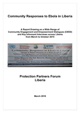 Community Responses to Ebola in Liberia Protection Partners Forum