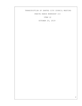 2019-10-23 Transcript Re FANITA RANCH WORKSHOP III ITEM 12