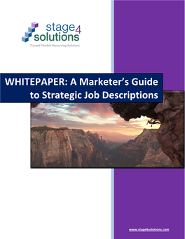 WHITEPAPER: a Marketer's Guide to Strategic Job Descriptions