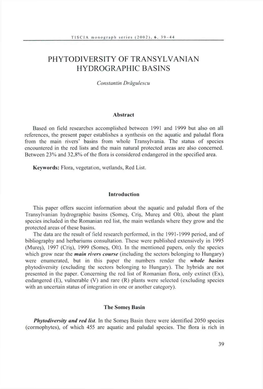 Phytodiversity of Trans Yl Van Ian Hydrographic Basins