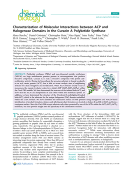 Characterization of Molecular Interactions Between ACP And