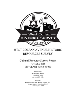 West Colfax Avenue Historic Resources Survey