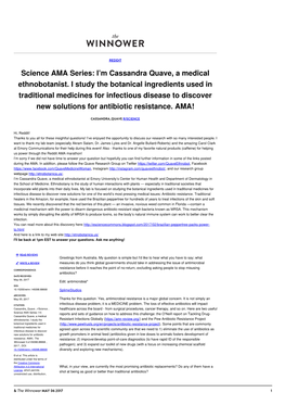 Science AMA Series: I'm Cassandra Quave, a Medical Ethnobotanist. I
