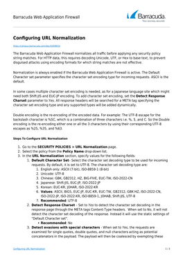 Configuring URL Normalization