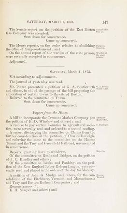 The Senate Report on the Petition of the East Boston. East Boston Gas Company Was Accepted