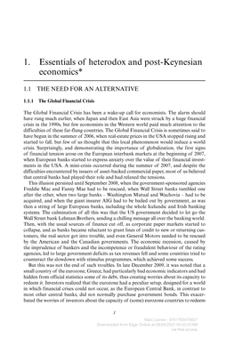 1. Essentials of Heterodox and Post- Keynesian Economics*