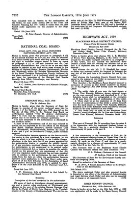 National Coal Board Highways Act, 1959
