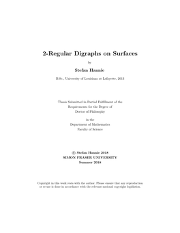 2-Regular Digraphs on Surfaces