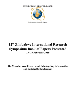 12Th ZIRS Book of Papers Presented